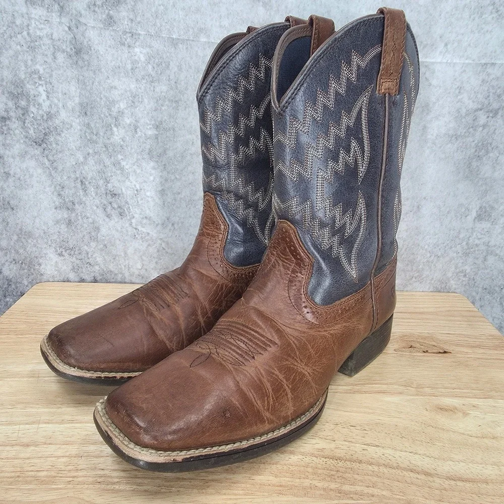 Ariat Tycoon Western Boots  Boys 6 Brown Leather Cowboy Roper Botas Pull On